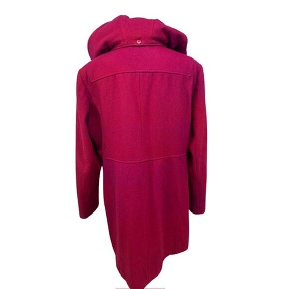 "NAUTICA" Red,Wool Blend,Pea Coat,Zip & Toggle , Hooded, Dk Romance, Fisherman - Picture 3 of 10